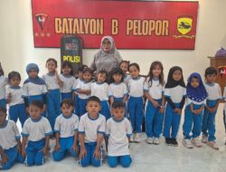 Mako Brimob Batalyon B Pelopor Polda NTB, Menyambut kedatangan anak anak TK N 3 Sumbawa