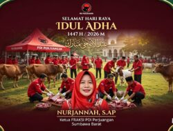 Ketua Fraksi PDI Perjuangan DPRD Sumbawa Barat Mengucapkan Selamat Hari Raya Idul Adha 1447 H / 2026 M